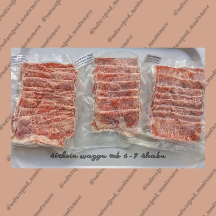

NATUREFOOD DAGING SAPI BEEF SLICE SHABU YAKINIKU sirloin wagyu mb 6-7