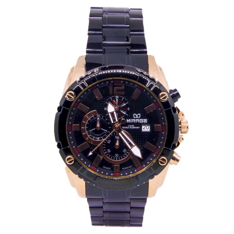 MIRAGE PRIA HITAM ROSEGOLD ORIGINAL #MIRAGE / JAM TANGAN MIRAGE