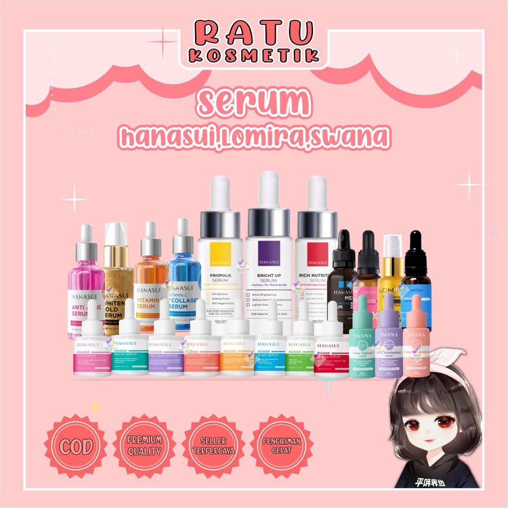 ❤ RATU ❤ Hanasui | Lomira | Swana Serum Whitening Gold | Vit C | Collagen | Anti Acne | Propolis | Rich | Bright Up | Men | Whitening Spotless | Pore Minimizer | Acne Fighter | Power