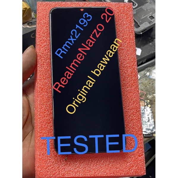 Lcd touchscreen+tulangan realme Narzo 20 RMX2193 original copotan tested