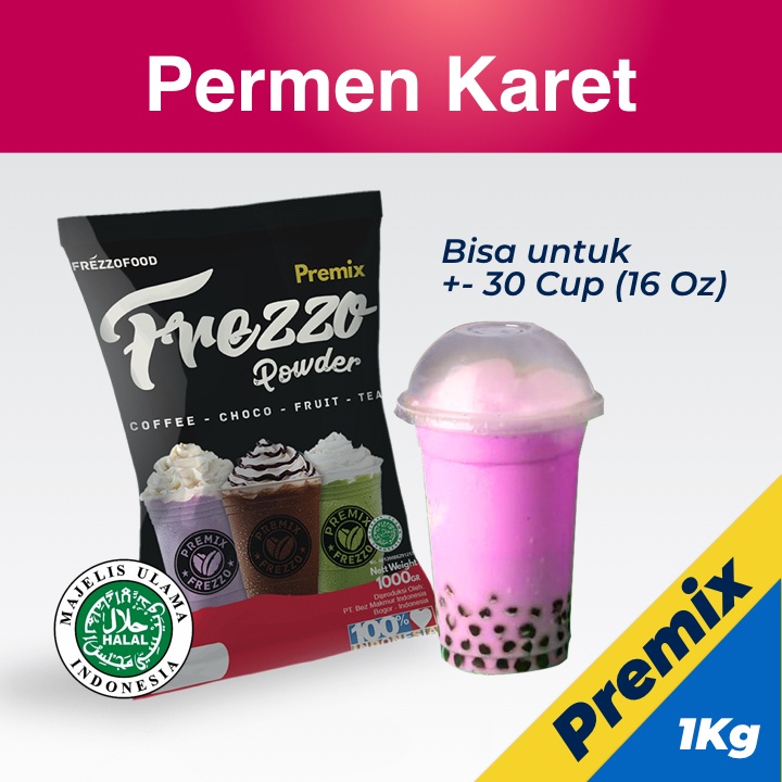 

Powder Bubuk Minuman milkshake boba Premix DENGAN GULA rasa PERMEN KARET kemasan praktis 1 kg