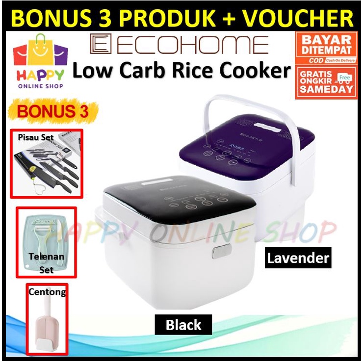 ECOHOME Low Carbo Rice Cooker - RiceCooker Low Carb - Rendah Karbo