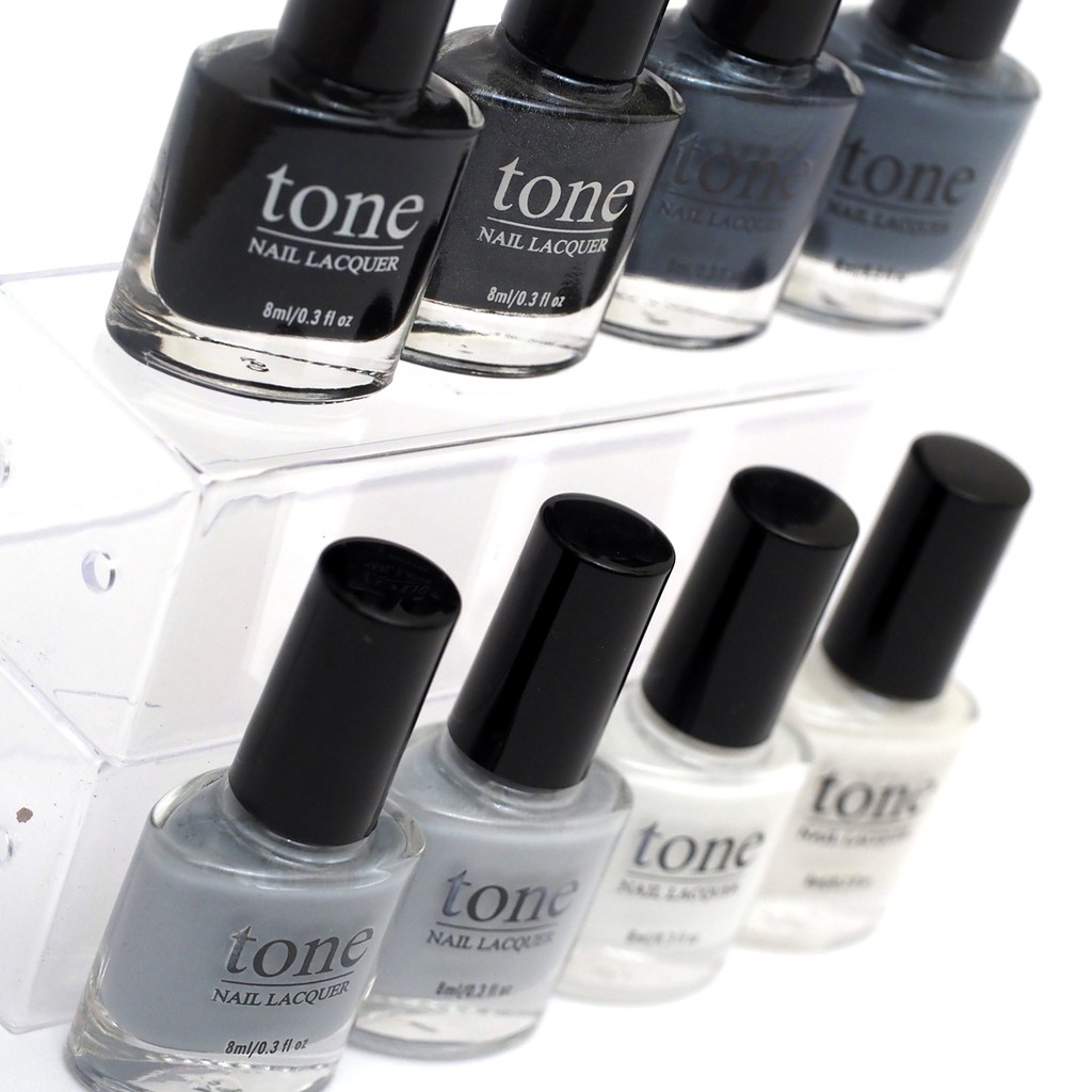 Kutek TONE Nail Polish BPOM Seri Warna Monokrom Hitam Abu Putih High Quality Paling Lengkap