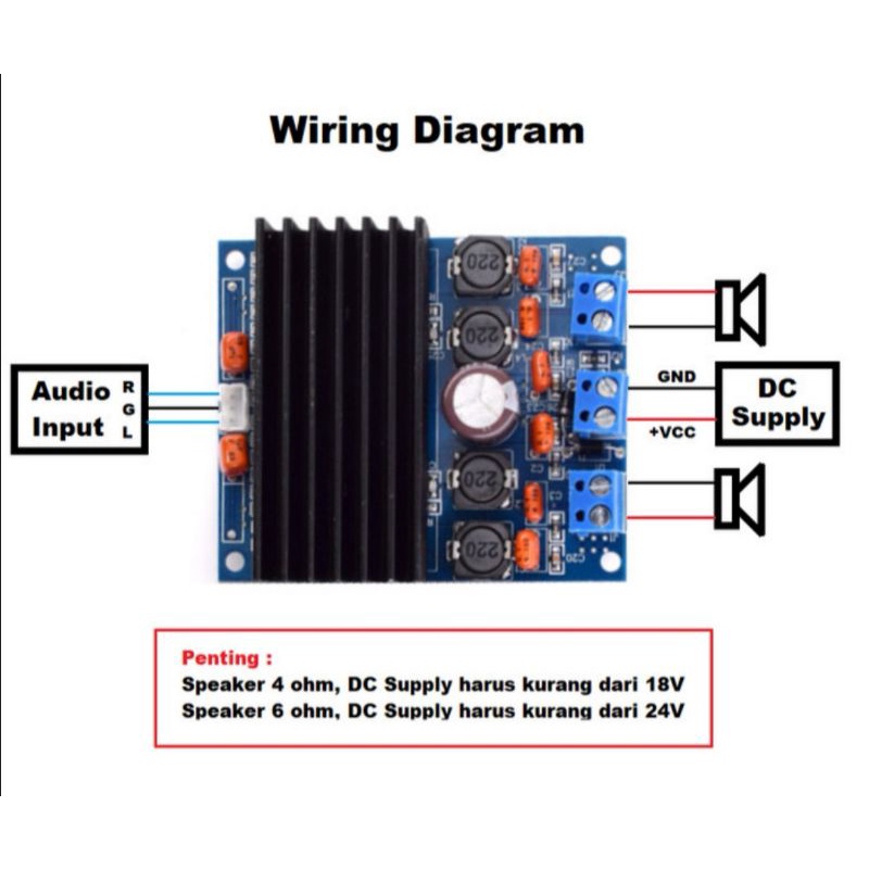 TDA7492 Modul 100W 2x50W Class D HIFI Stereo Power Module Amplifier