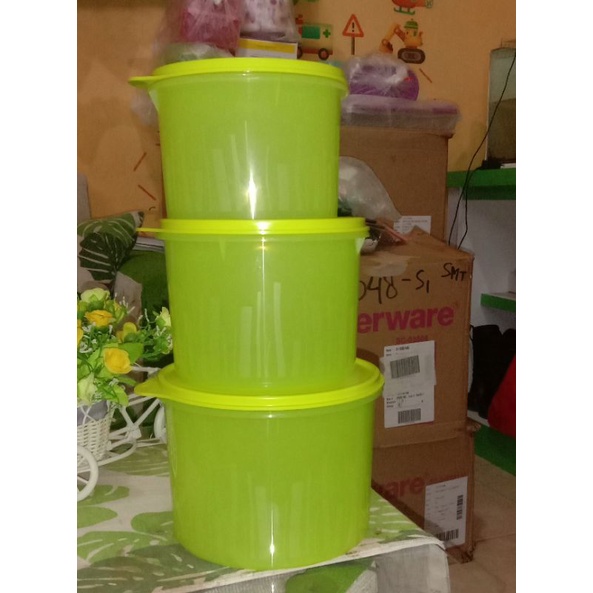 TUPPERWARE TEXTURE CANISTER SET (3)