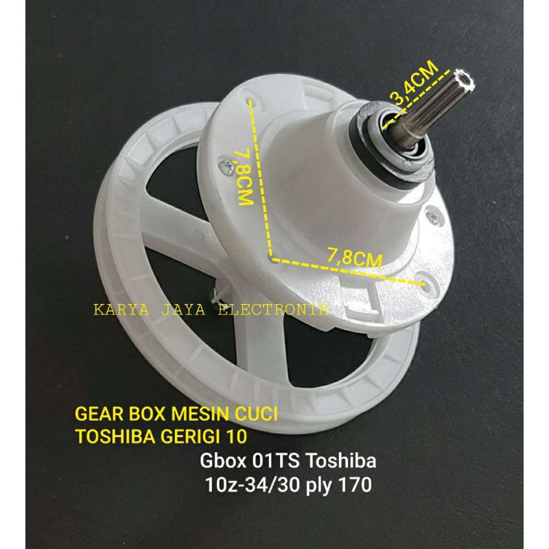 Gearbox mesin cuci Toshiba 2 Tabung Gerigi 10