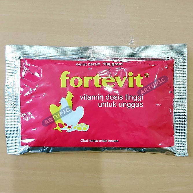 FORTEVIT 100 gram Vitamin Dosis Tinggi Unggas Ayam Anti Stress Menaikkan Produksi