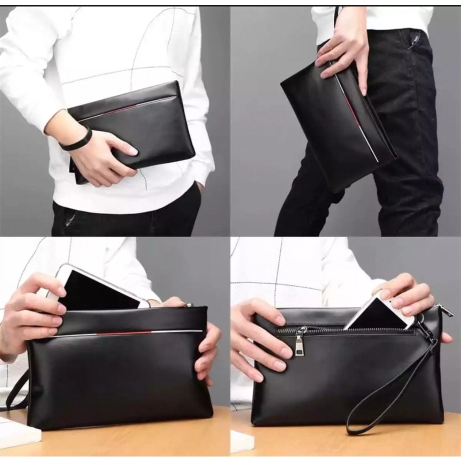 Dompet TAS Clutch Pria hitam Tas handbag pria Trendy dan Elegant