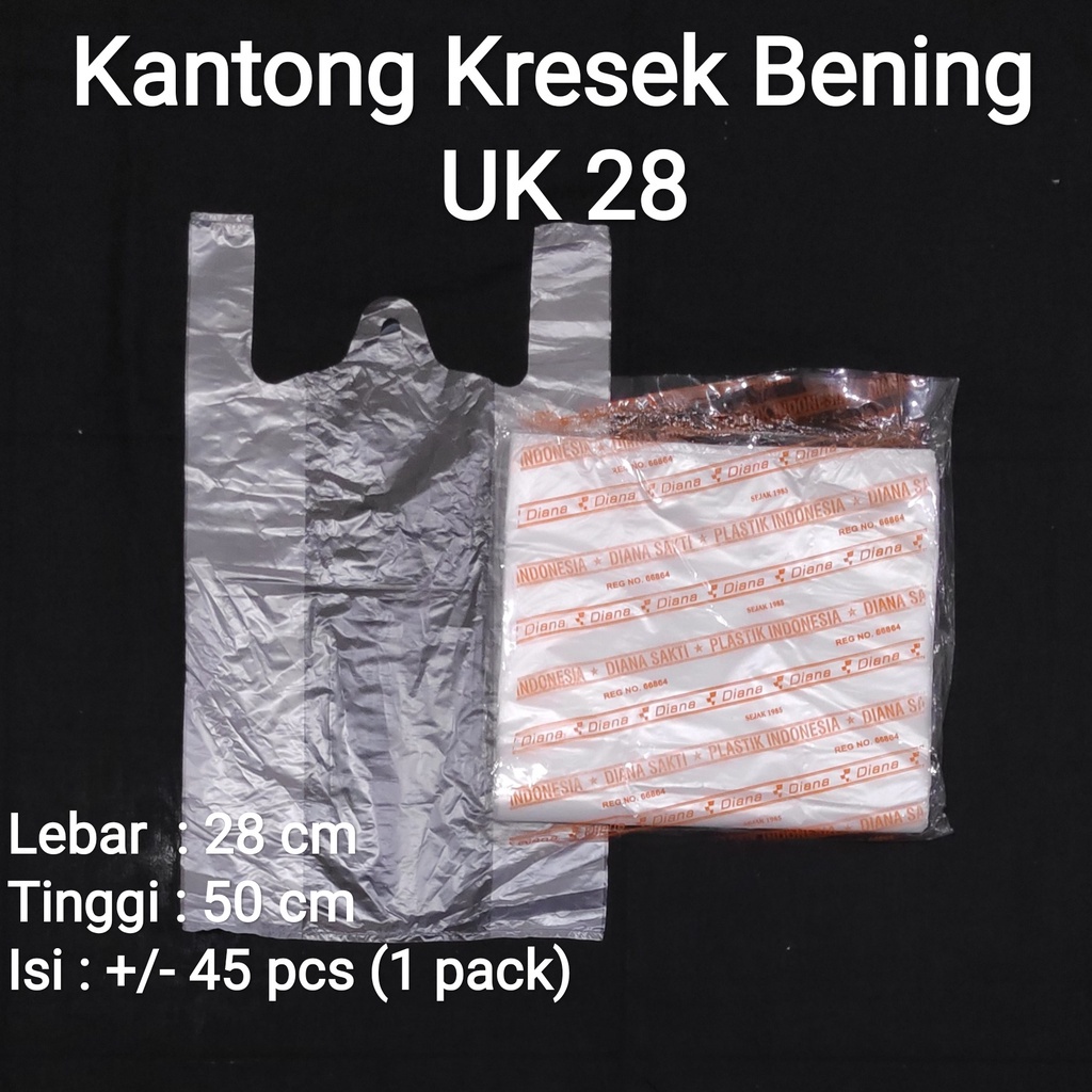 HD Bening uk 28 - Kantong Plastik Kresek Bening Diana