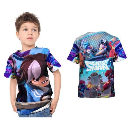 raffastore10 Kaos Baju T-shirt Anak Murah Fullprint Sausage Man Game Art2