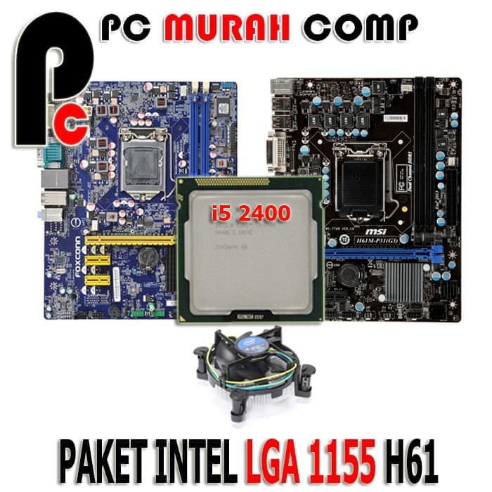 Mobo Intel LGA 1155 H61 Dengan Processor i5 2400 BOnus FAN