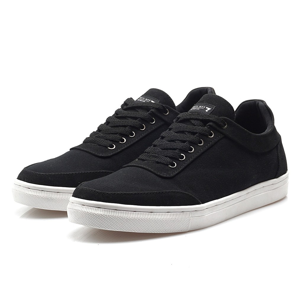 Clev Black | Sepatu Hitam Casual Sneakers Kasual Polos Original Pria Cowok Footwear | Reyl x FORIND