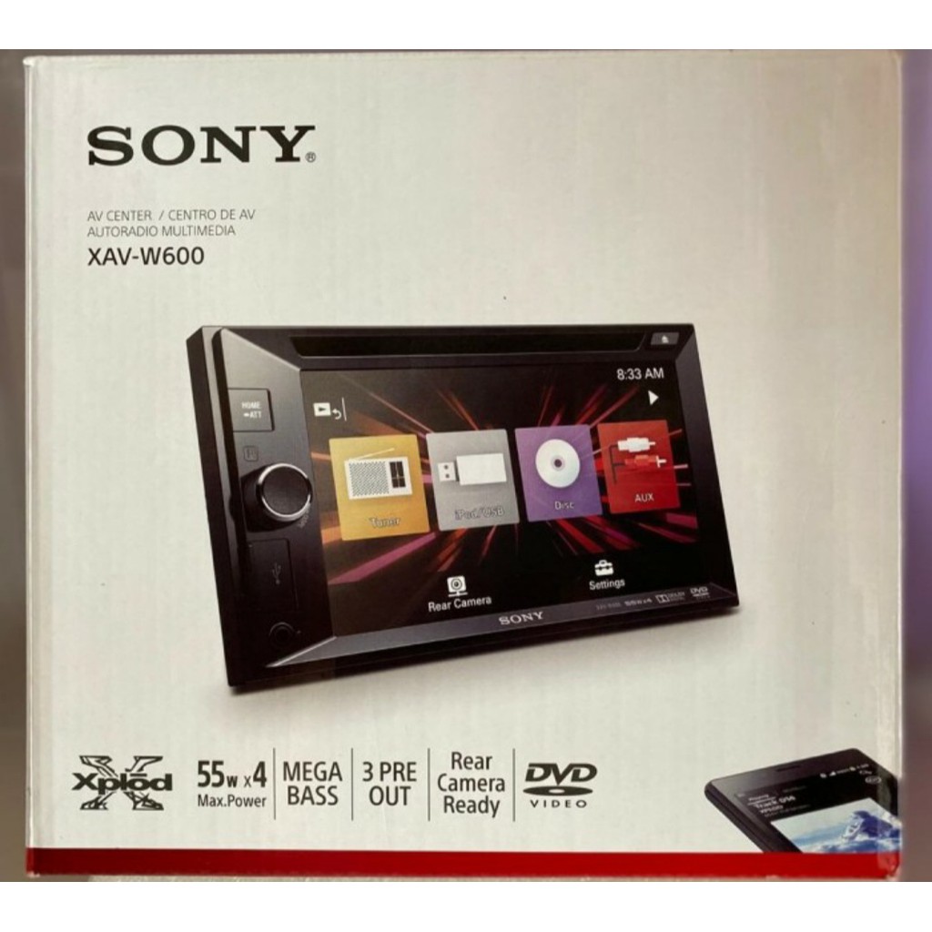 SONY XAV W600 Mega Bass 55x4 with 3 preout RCA speaker mobil
