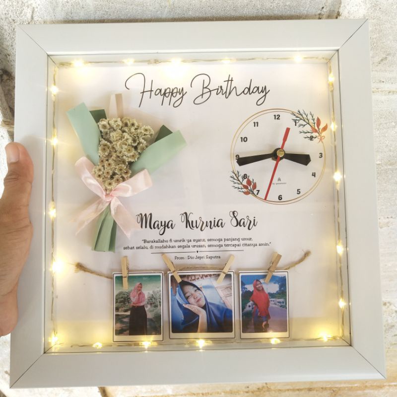 Bingkai foto bouqet aesthetic LED custom