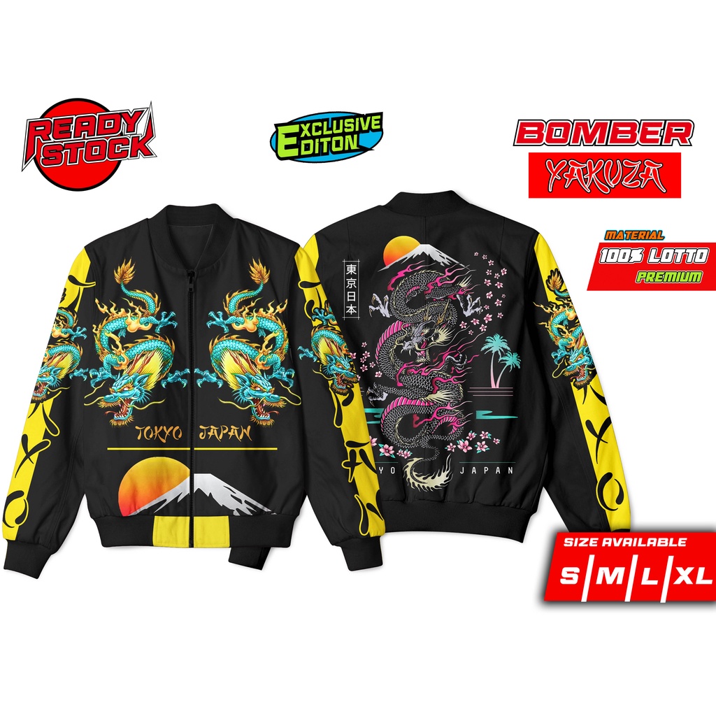 JAKET BOMBER RACING PRO X YAKUZA GOLD DRAGON