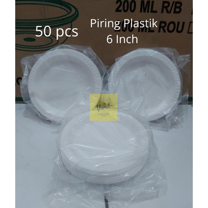 Jual Piring Plastik Kecil Inch Putih Susu Isi Pcs Shopee