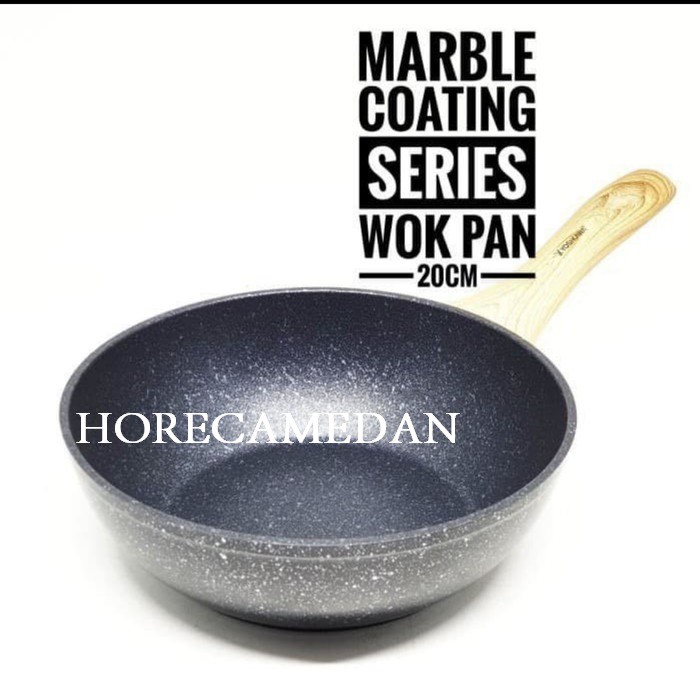 Wajan Marble Yoshikawa 20cm / WOK PAN Marble Granit Coating
