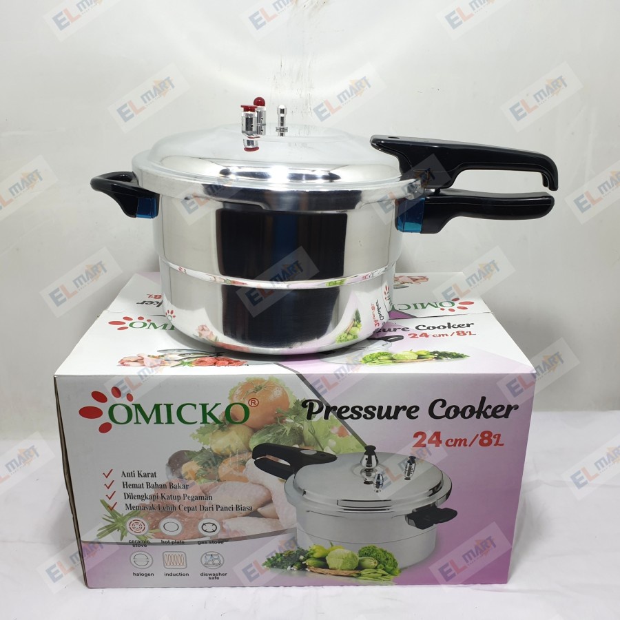 Panci Presto 24cm 8 Liter OMICKO Pressure Cooker Murah 8L + Kukusan