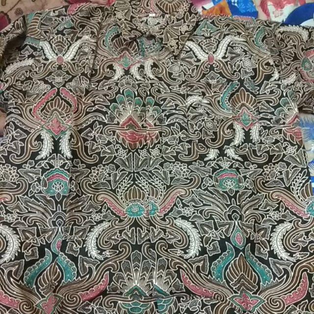 Lariz Bswart Batik Hrb026 Kenongo Hem Pendek Padi Pekalongan M L Xl Batik Pria Murah Modern Grosir