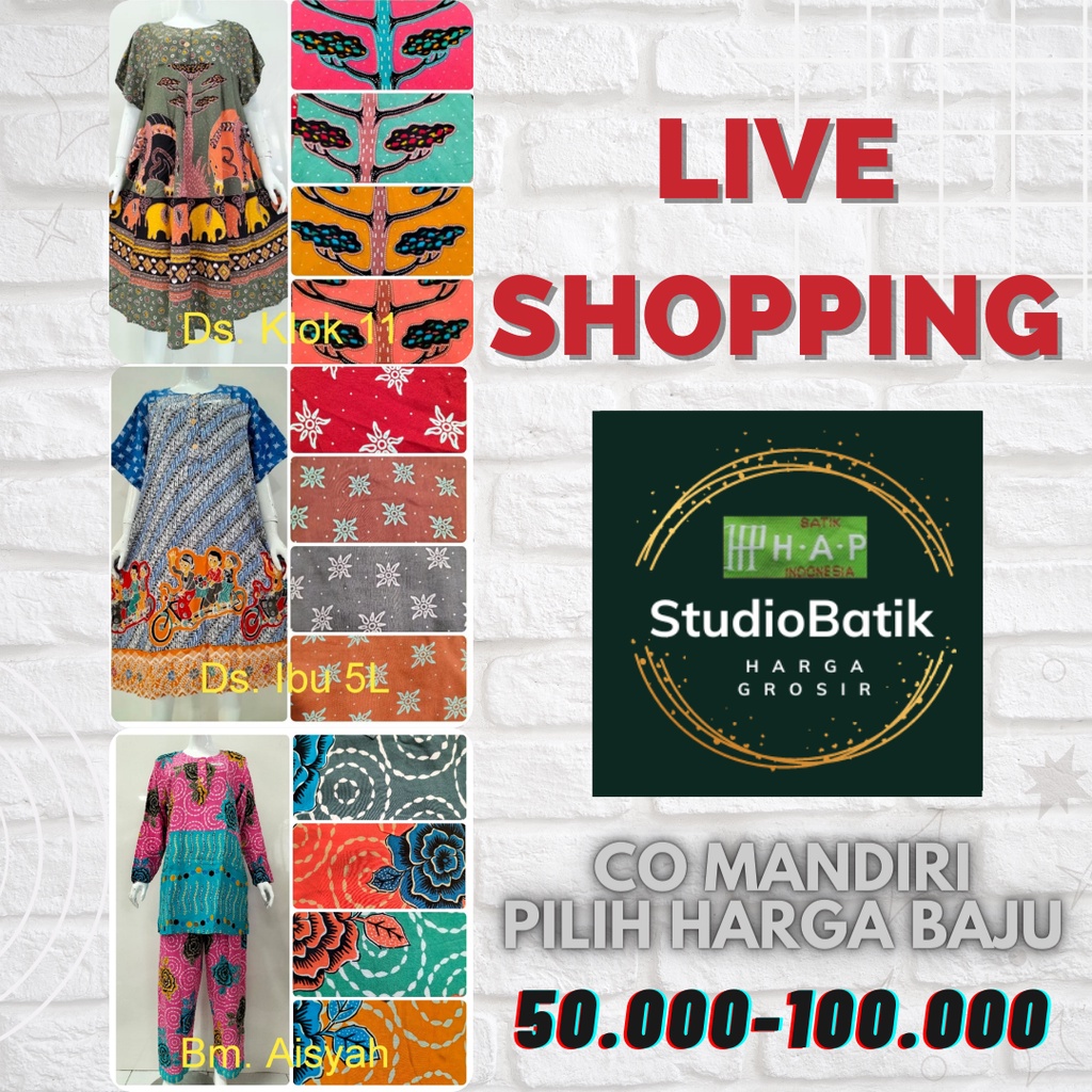 Daster Batik HAP CO Mandiri Live Shopping StudioBatik nominal 50-100rb