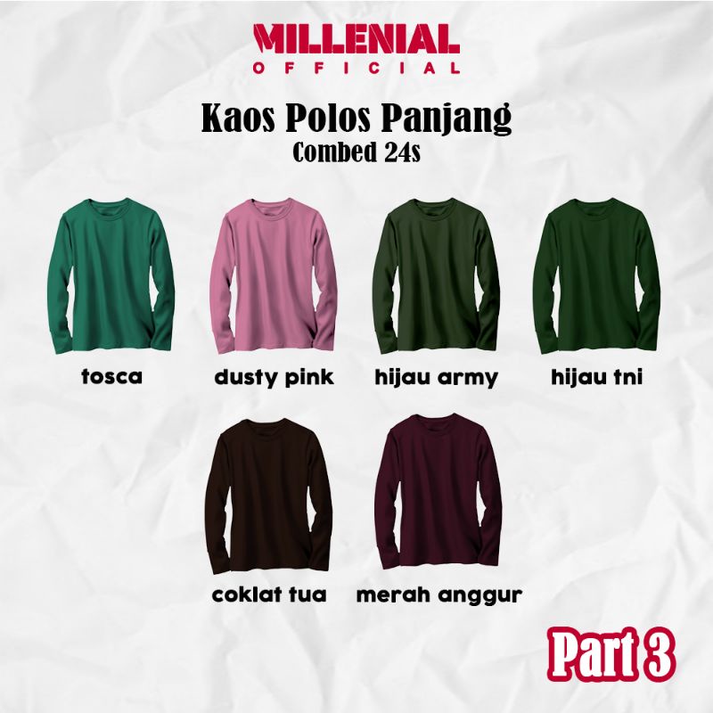 KAOS POLOS LENGAN PANJANG COTTON COMBED 24S UNISEX