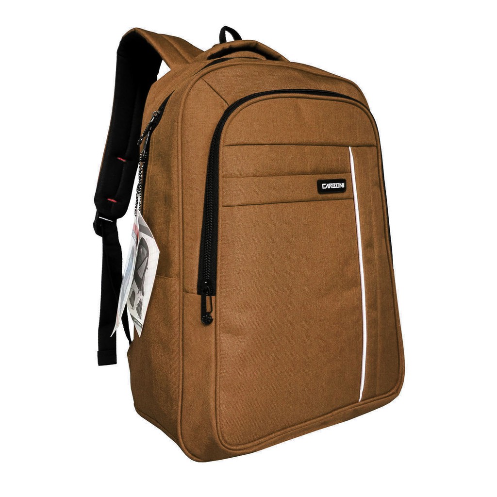 Carboni Tas Ransel Laptop 17 MA 30-COFE  Polyester Serat Sintetis Original - Coffee + Raincover