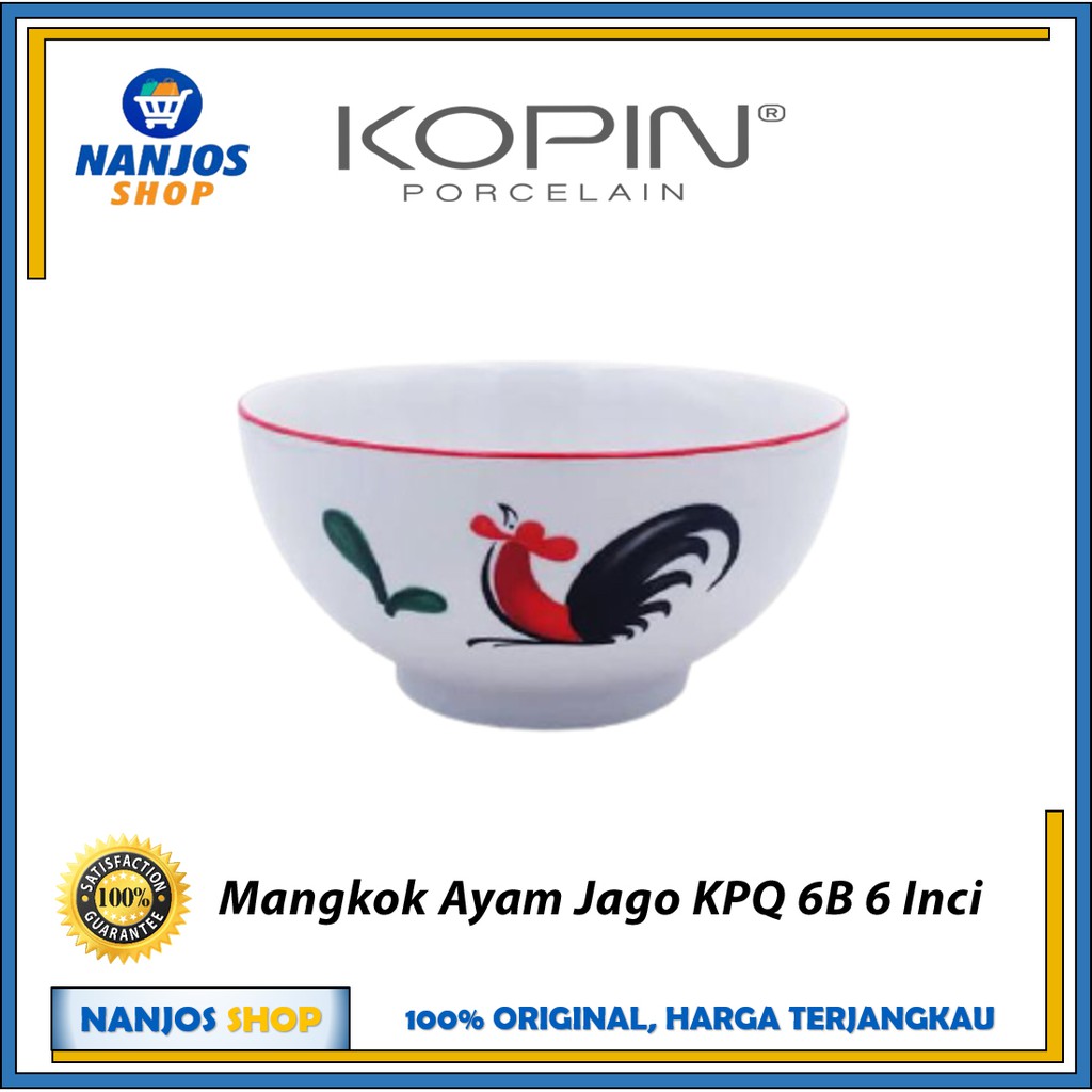 Kopin - Mangkok Keramik Porcelain Bowl Kopin Kukuruyuk Ayam Jago Kpq 6b 6 Inci