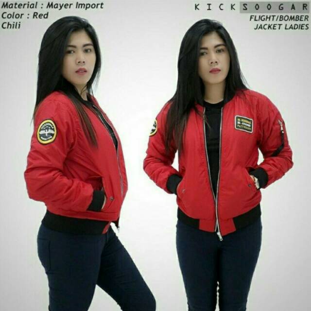 Jaket Bomber Wanita Kicksoogar Merah