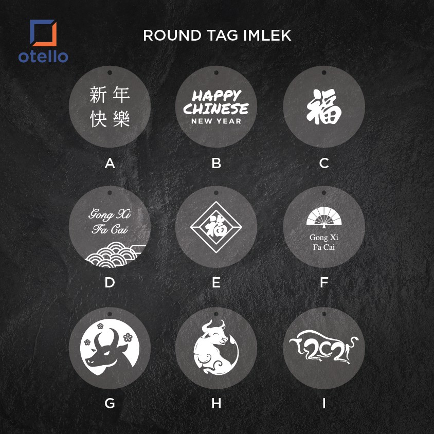 Hampers Tag Imlek Grafir Mirror | Premium Hang Tag Sincia Hiasan Kado Hangtag Akrilik Xin Nian Fu