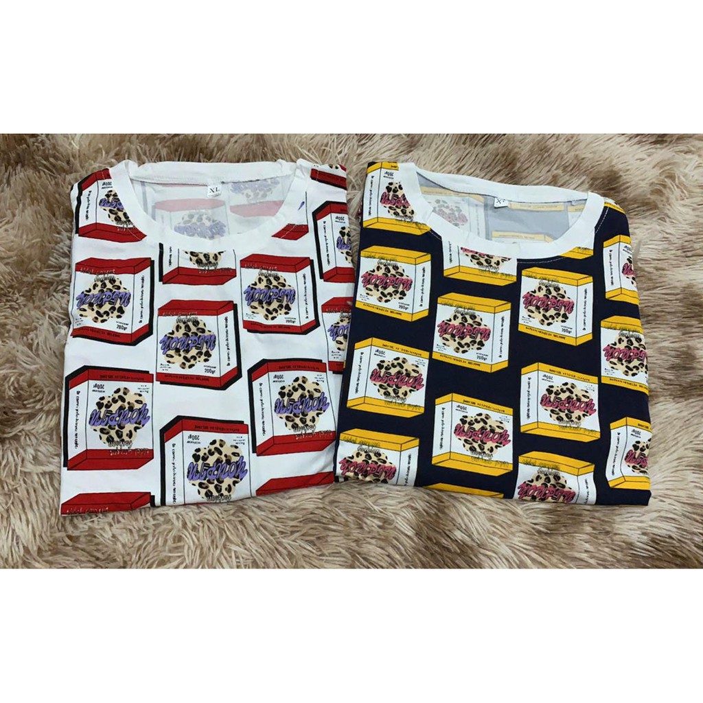 Oversize Tee Tshirt Model Longgar Utk Wanita Motif Cereal