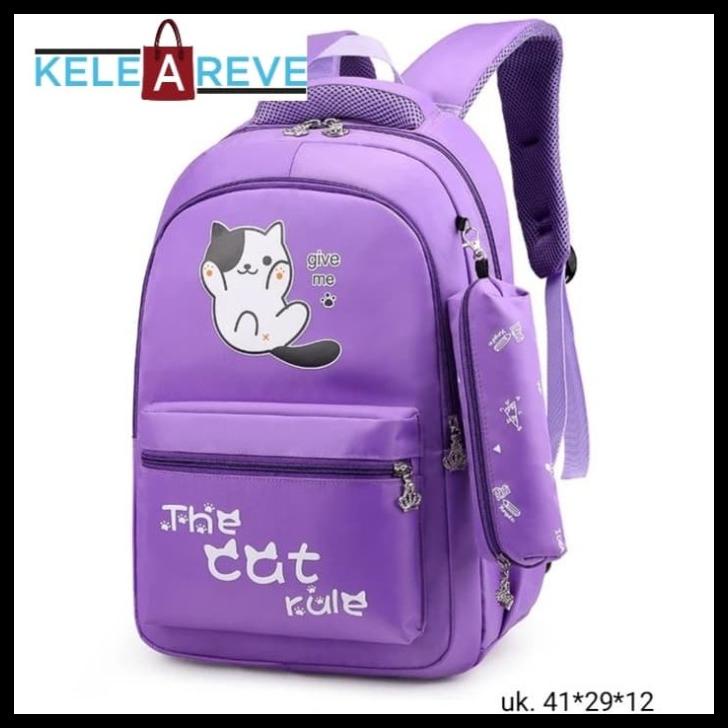 Tas Sekolah Anak Tk Sd Perempuan Backpack Gendong Ransel Kucing Cat