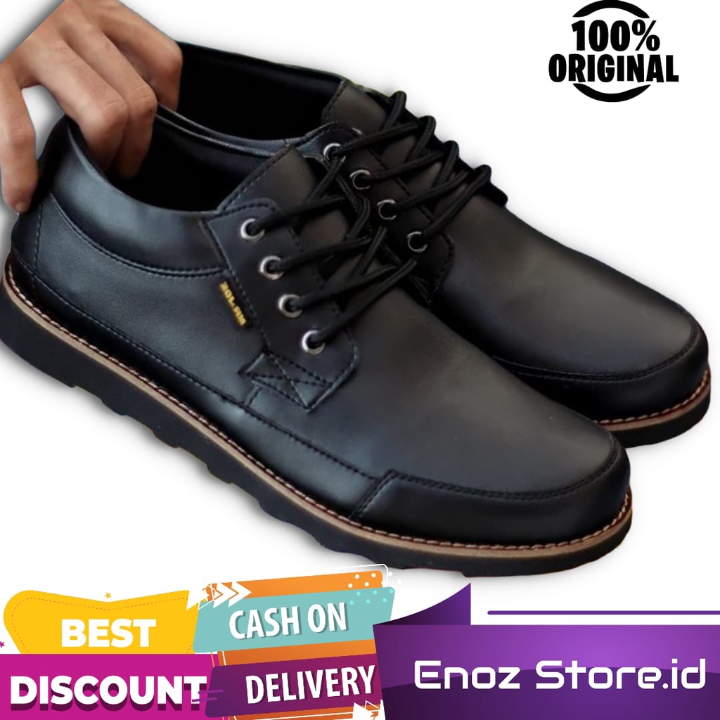 ENOZ X BORZA - Sepatu formal casual pria kulit sintetis pu original handmade kerja kantor modis keren brand ori cowo gaul gaya distro kekinian