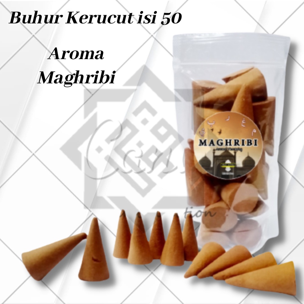 Dupa Buhur Bukhur Maghribi Aroma Therapy Pengharum Ruangan Buhur Klip Buhur Kerucut Isi 50 Pcs