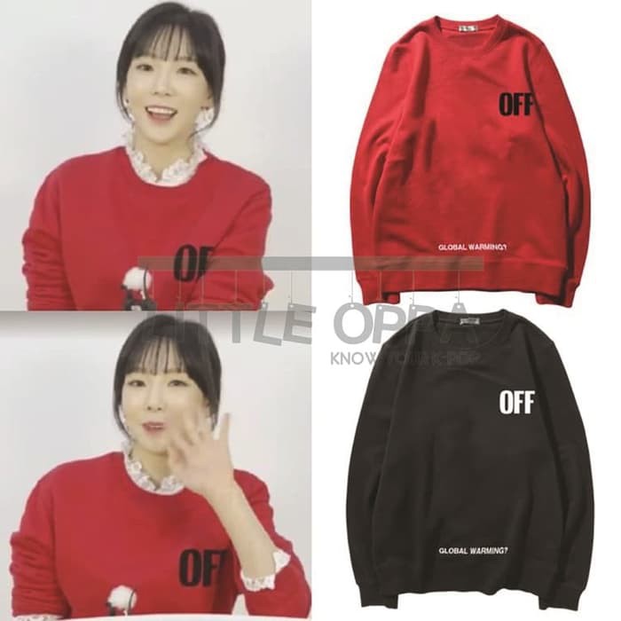 LOP754 JACKET SWEATER KPOP SNSD TAEYEON OFF GLOBAL WARMING? PREMIUM
