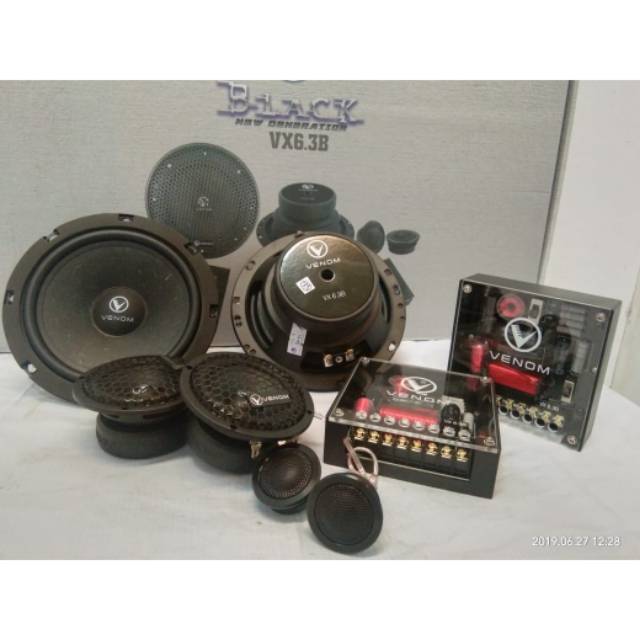 Speaker 3Way Venom Black VX6.3B Bergaransi