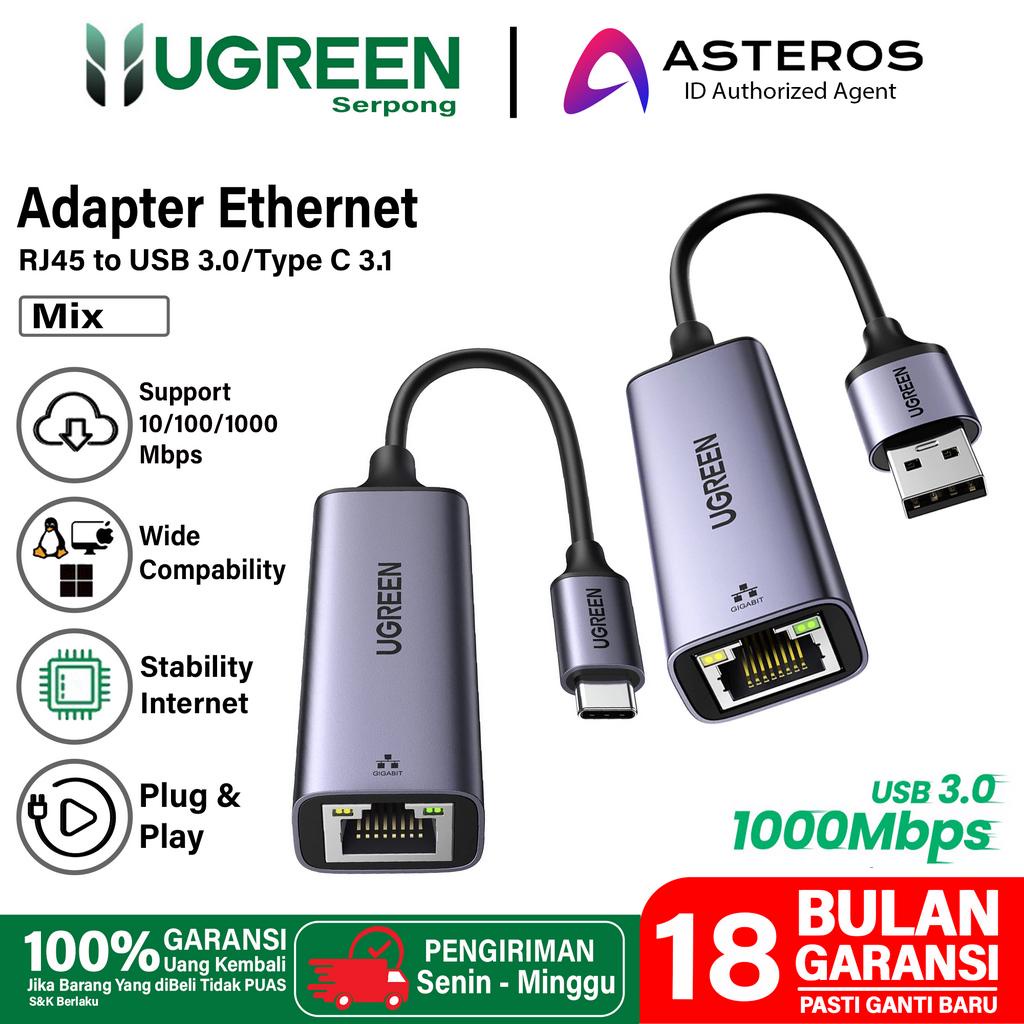 UGREEN USB C 3.1 USB A 3.0 To Gigabit Ethernet RJ45 Up To 1000Mbps For PC Laptop Macbook Mibox Etc