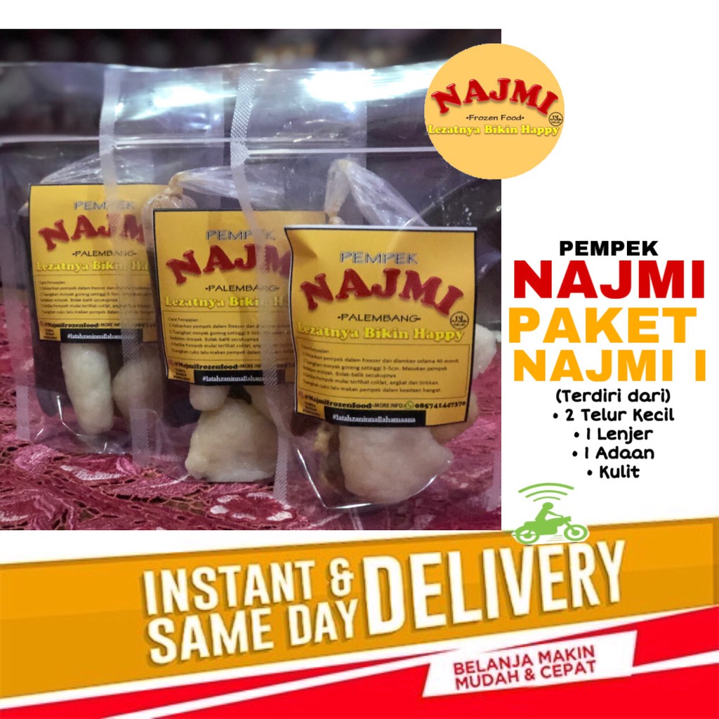 

PEMPEK NAJMI PAKET HEMAT NAJMI I 23.000 - isi 5pcs - ASLI PALEMBANG - 100% IKAN TENGGIRI