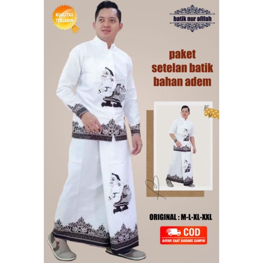 busana muslim pria dewasa stelan sarung batik koko batik modern lengan panjang dan pendek batik solo