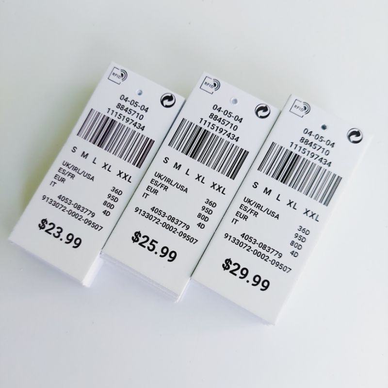 

hangtag label baju 4x9 bonus tali, hang tag handtag handstag hentek price tag lebel baju nametag ready stok