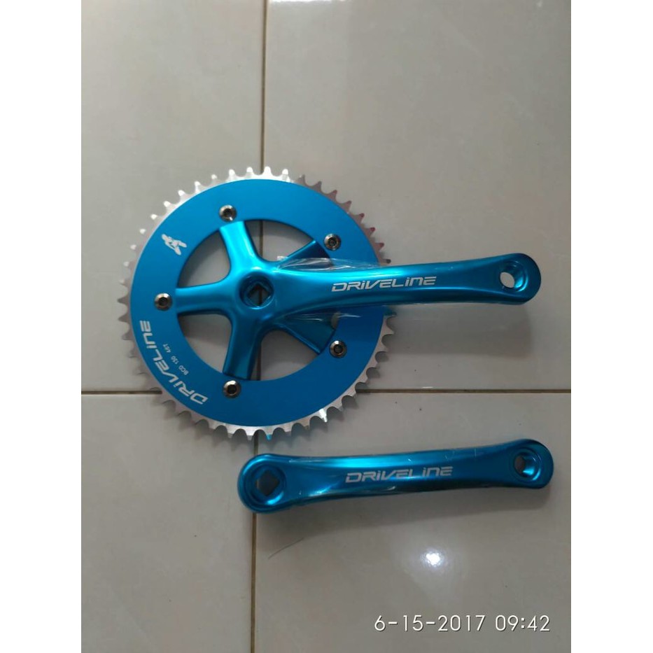 single crank / crank fixie 46t alloy driveline biru