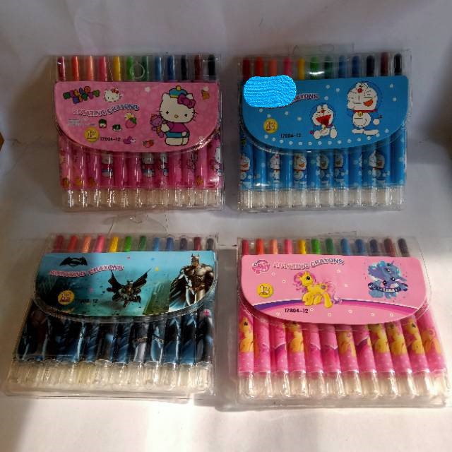 

Rolling crayon / Crayon putar murah fancy 12 warna pendek