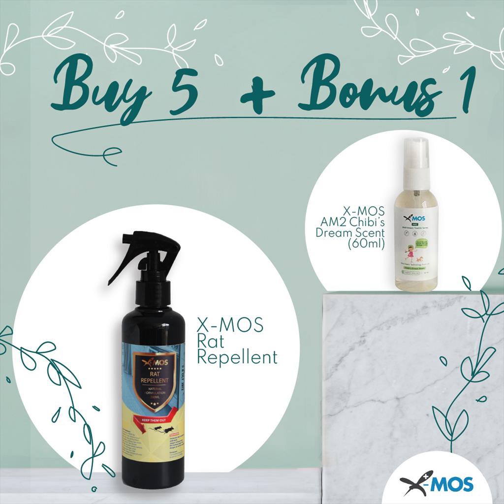 Paket XMOS 5 Rat repellent 250 ml pengusir tikus untuk kap mobil