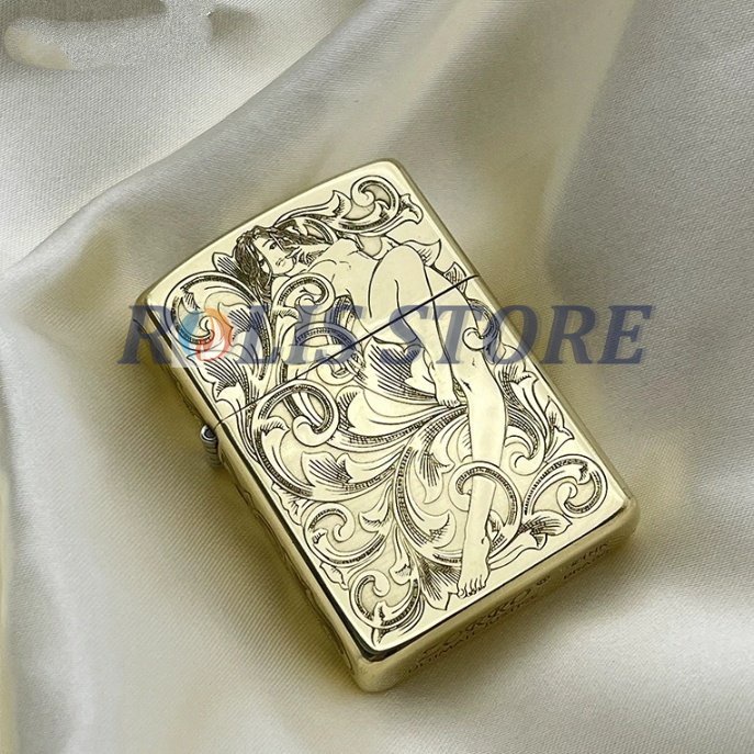 COD- Korek Api Zippo Gold Grafir Woman Sexy Limited Super Premium Quality Grade Ori