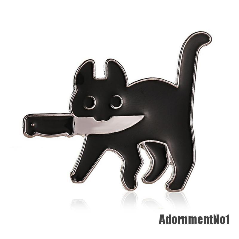 (Adornmentno1) Bros Pin Enamel Desain Kartun Kucing Hitam