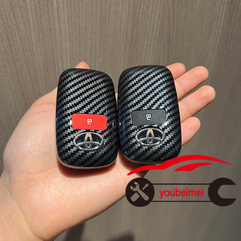 1pc Cover Kunci Remote Mobil Toyota Veloz 2022 Veloz 2021 Raize Avanza 2022 Bahan ABS Carbon Fiber