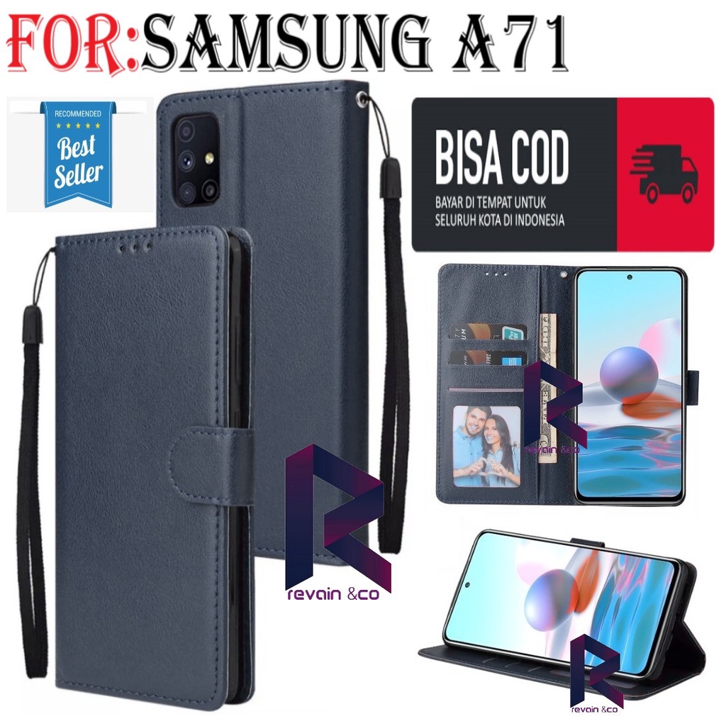 CASE FLIP WALLET SAMSUNG A71 LEATHER KULIT PREMIUM SARUNG BUKA TUTUP FLIP CASE SAMSUNG A71