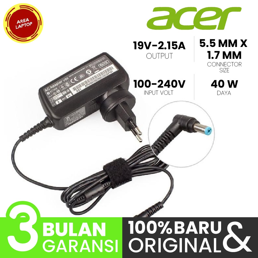 Adaptor Charger Acer Aspire One V5-131 V5-132 V5-132P V5-171 JACK ORI