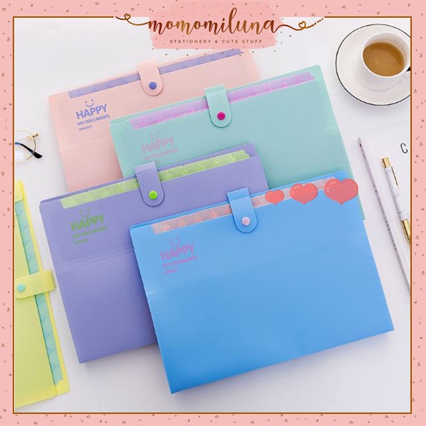 

12 slot document map tempat penyimpanan dokumen file kertas motif happy simple ukuran kertas A4 MK652