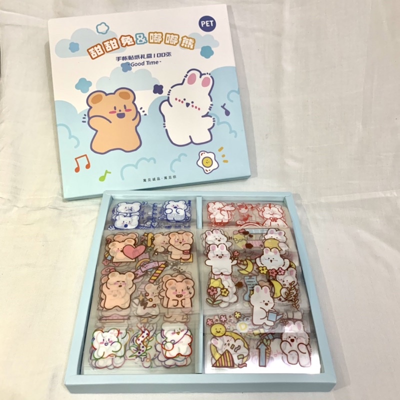 

Stiker Lucu Kartun Beruang dan Kelinci DIY Dekorasi /1 pcs