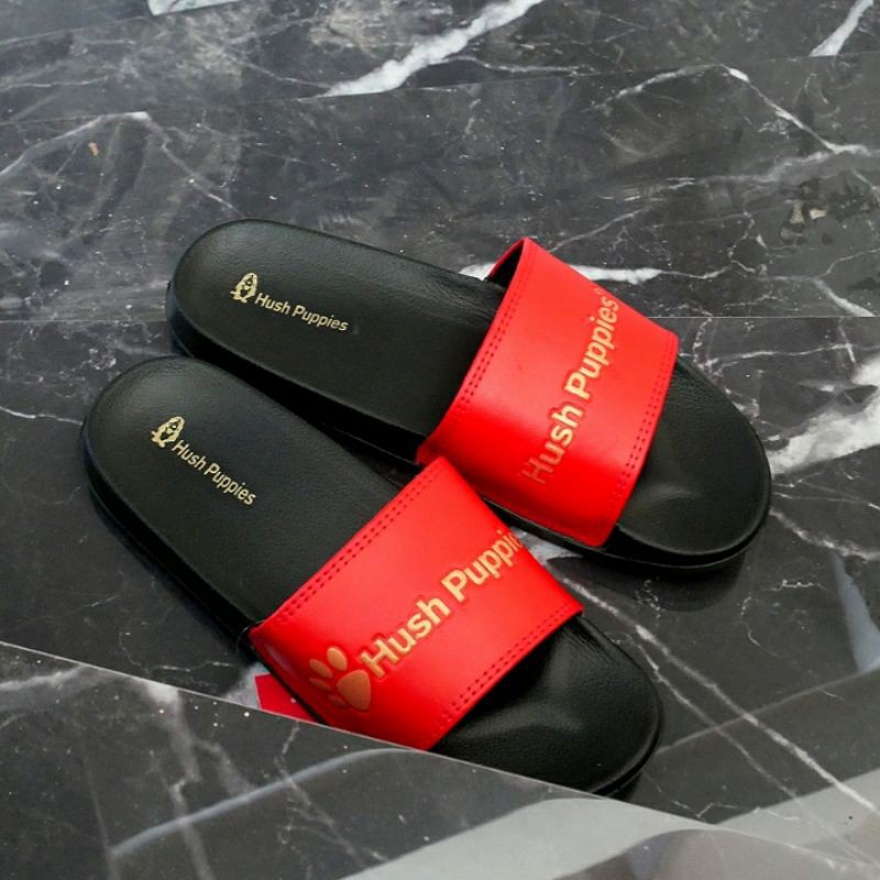 SENDAL HUSH PUPPIES VARSITY BLACK  RED GOLD